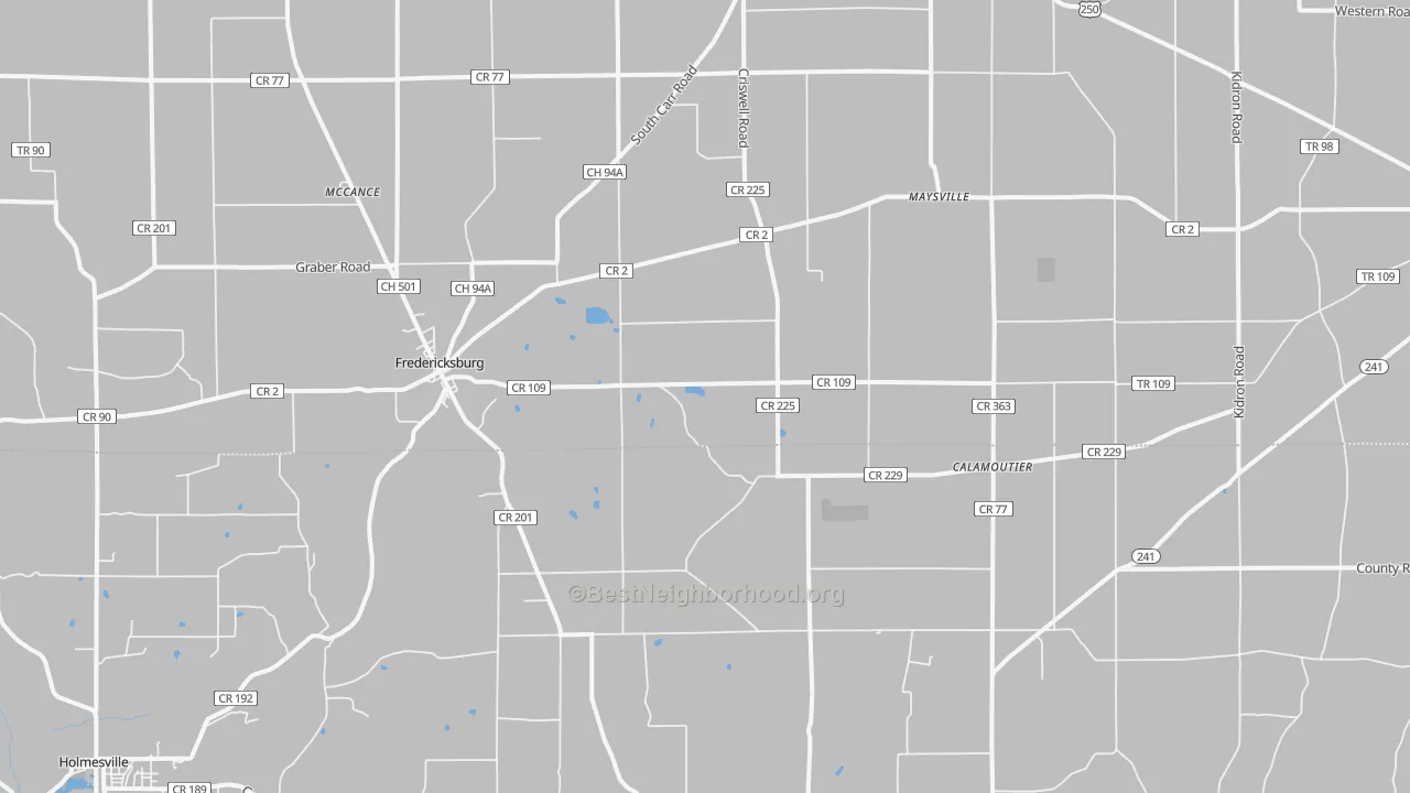 Transit Grade map of Fredericksburg, OH