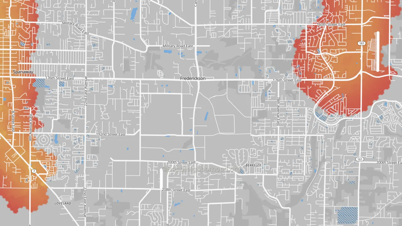 Transit Grade map of Frederickson, Tacoma, WA