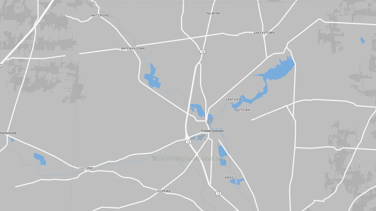 Transit Grade map of Fredericktown, OH