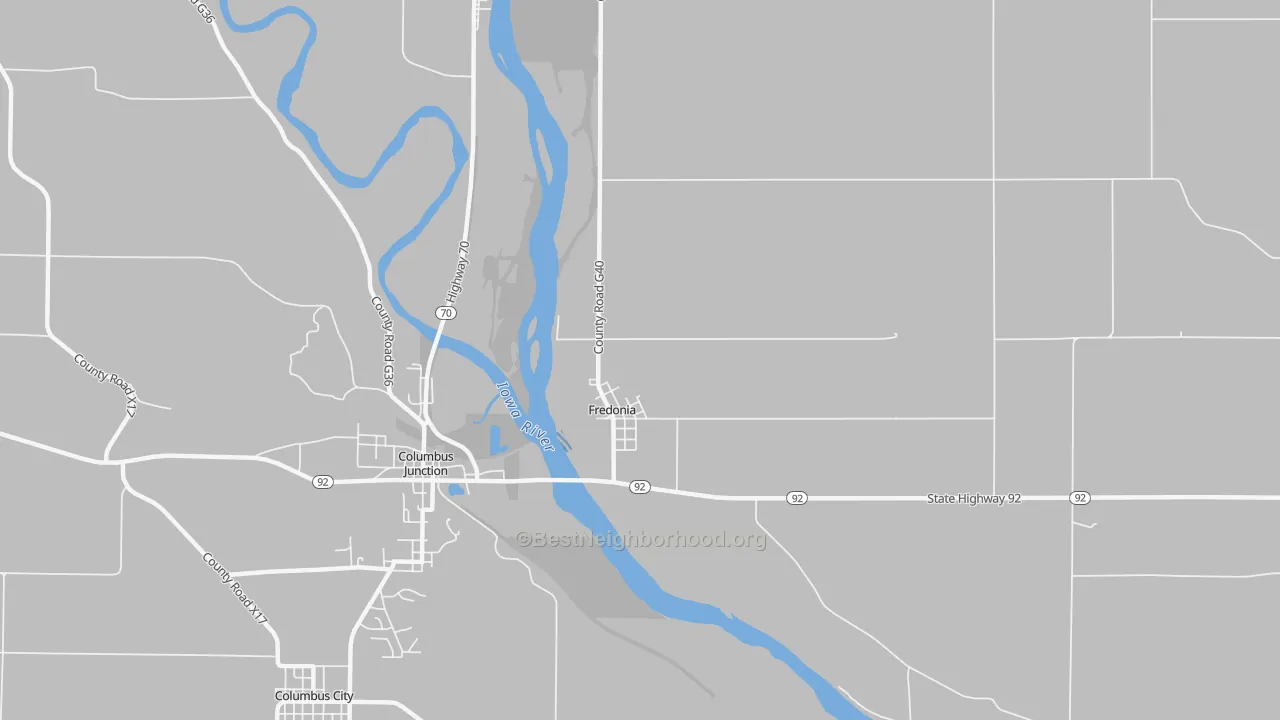 Transit Grade map of Fredonia, IA