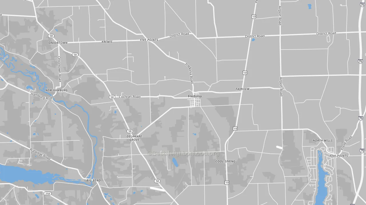 Transit Grade map of Fredonia, PA