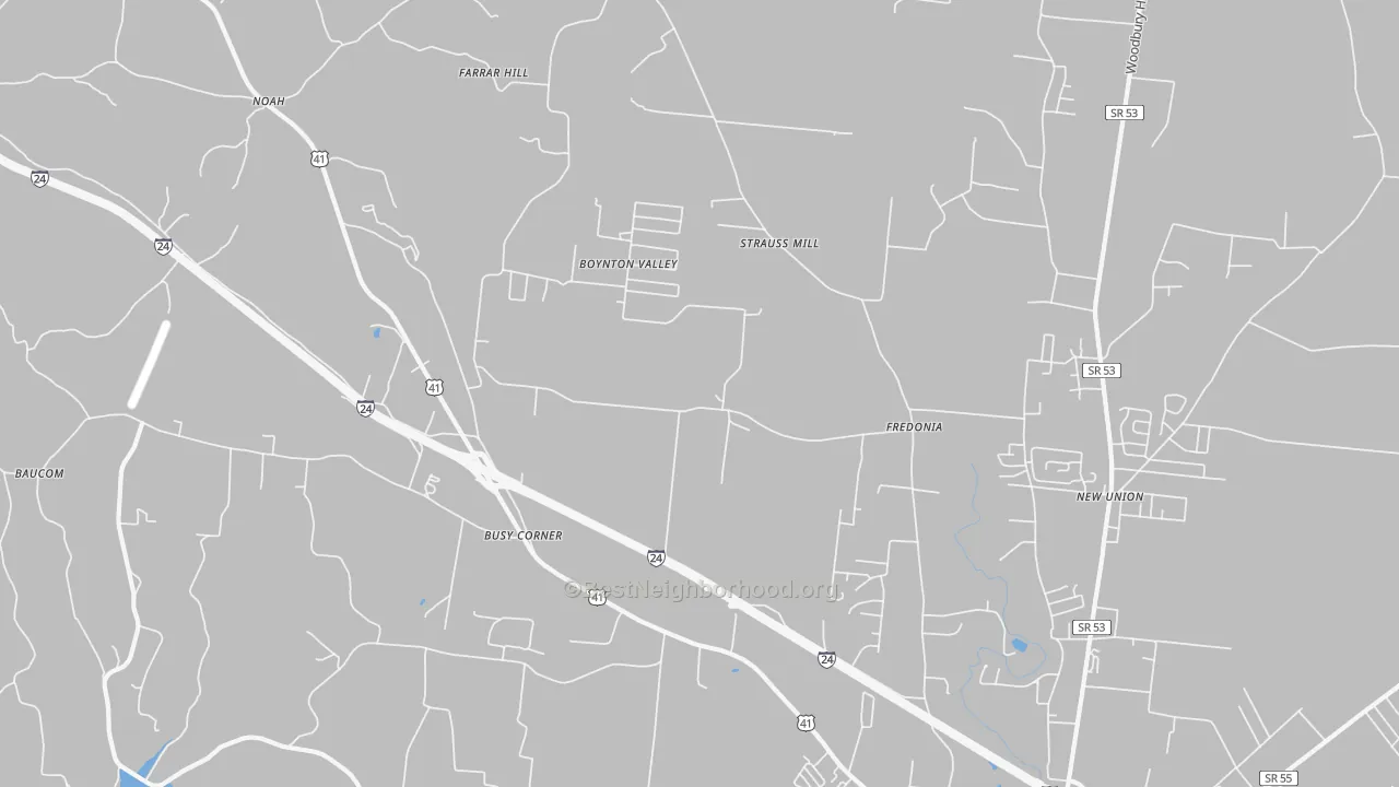 Transit Grade map of Fredonia, TN