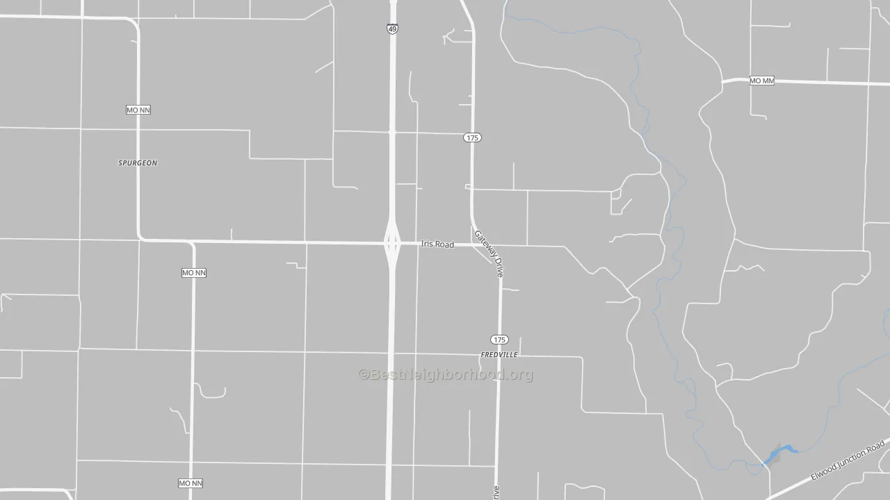 Transit Grade map of Fredville, MO