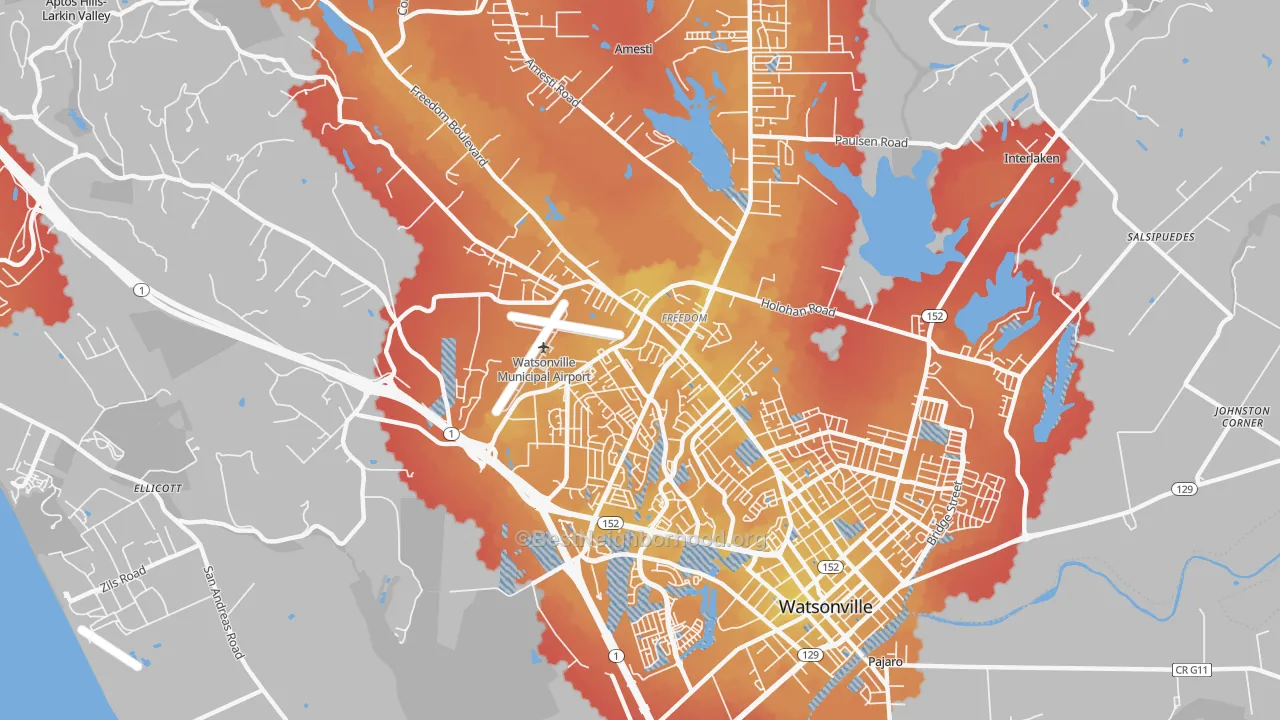 Transit Grade map of Freedom, CA