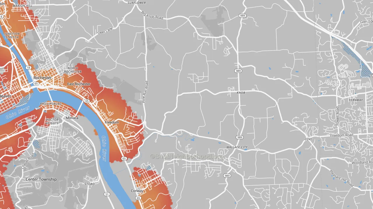 Transit Grade map of Freedom, PA