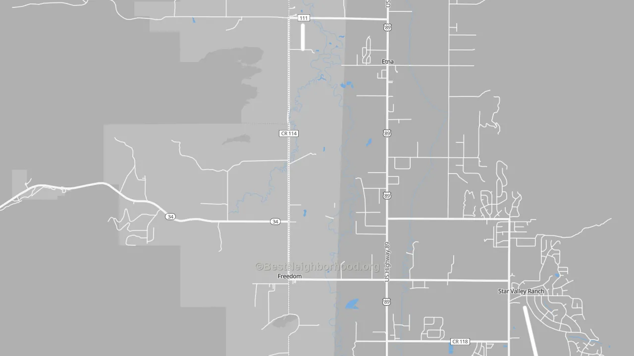 Transit Grade map of Freedom, WY