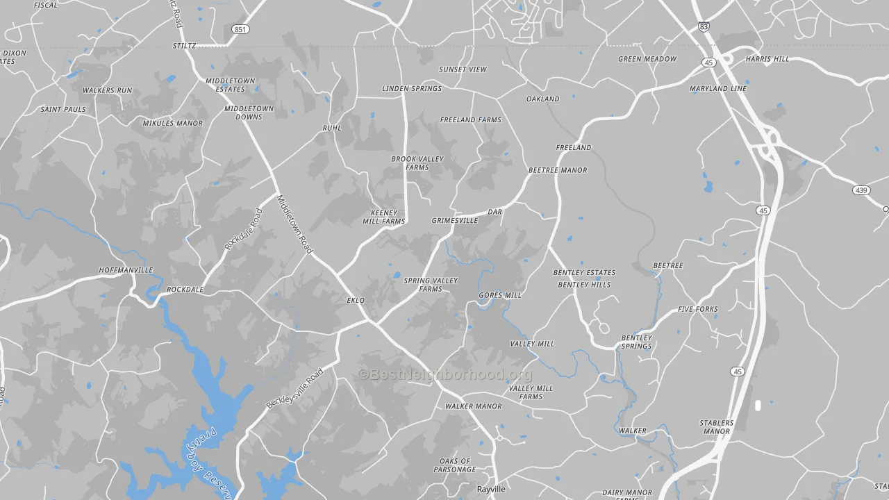 Transit Grade map of Freeland, MD