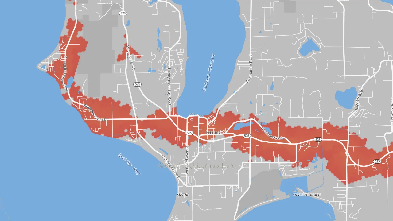 Transit Grade map of Freeland, WA