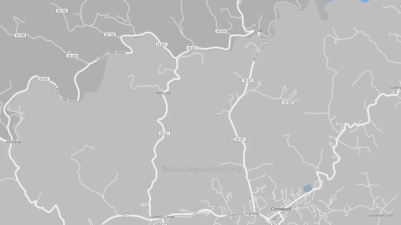 Transit Grade map of Freeling, VA