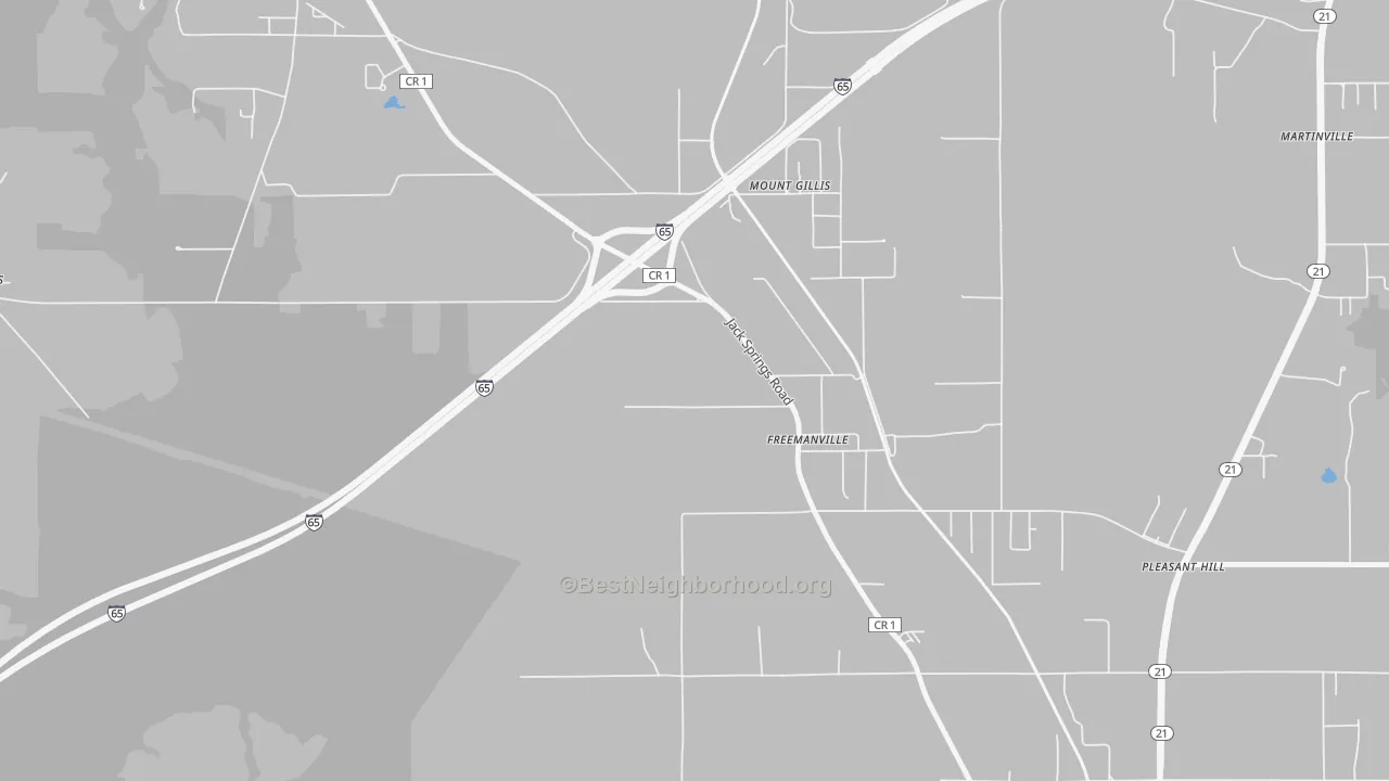 Transit Grade map of Freemanville, AL
