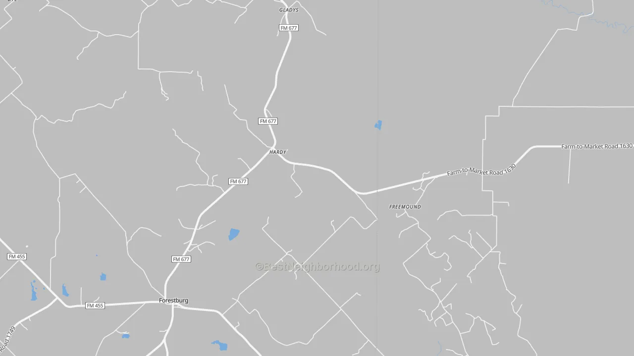 Transit Grade map of Freemound, TX
