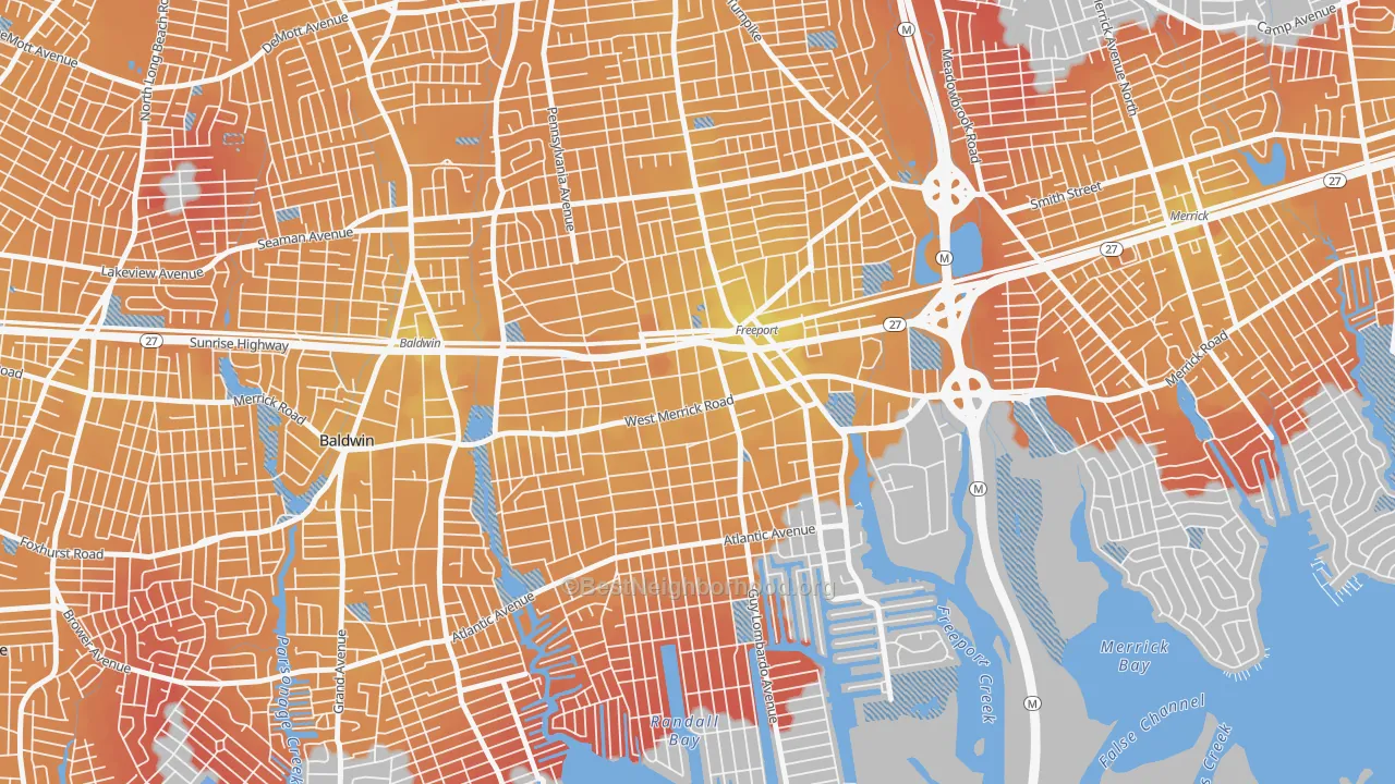 Transit Grade map of Freeport, NY