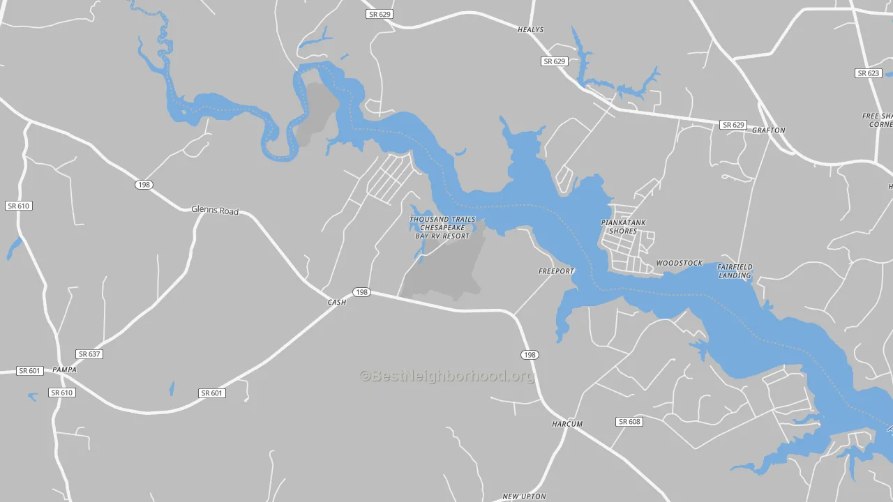 Transit Grade map of Freeport, VA