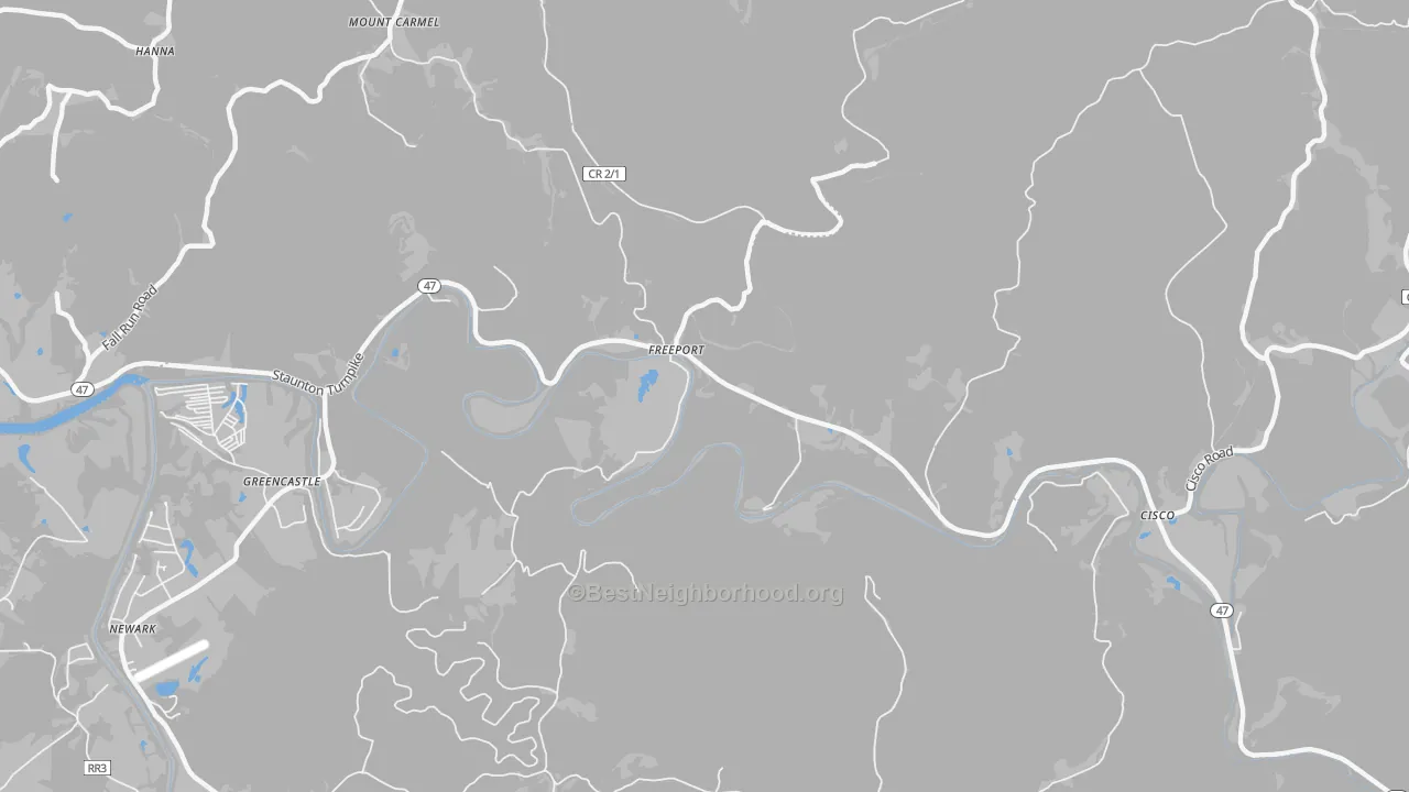 Transit Grade map of Freeport, WV