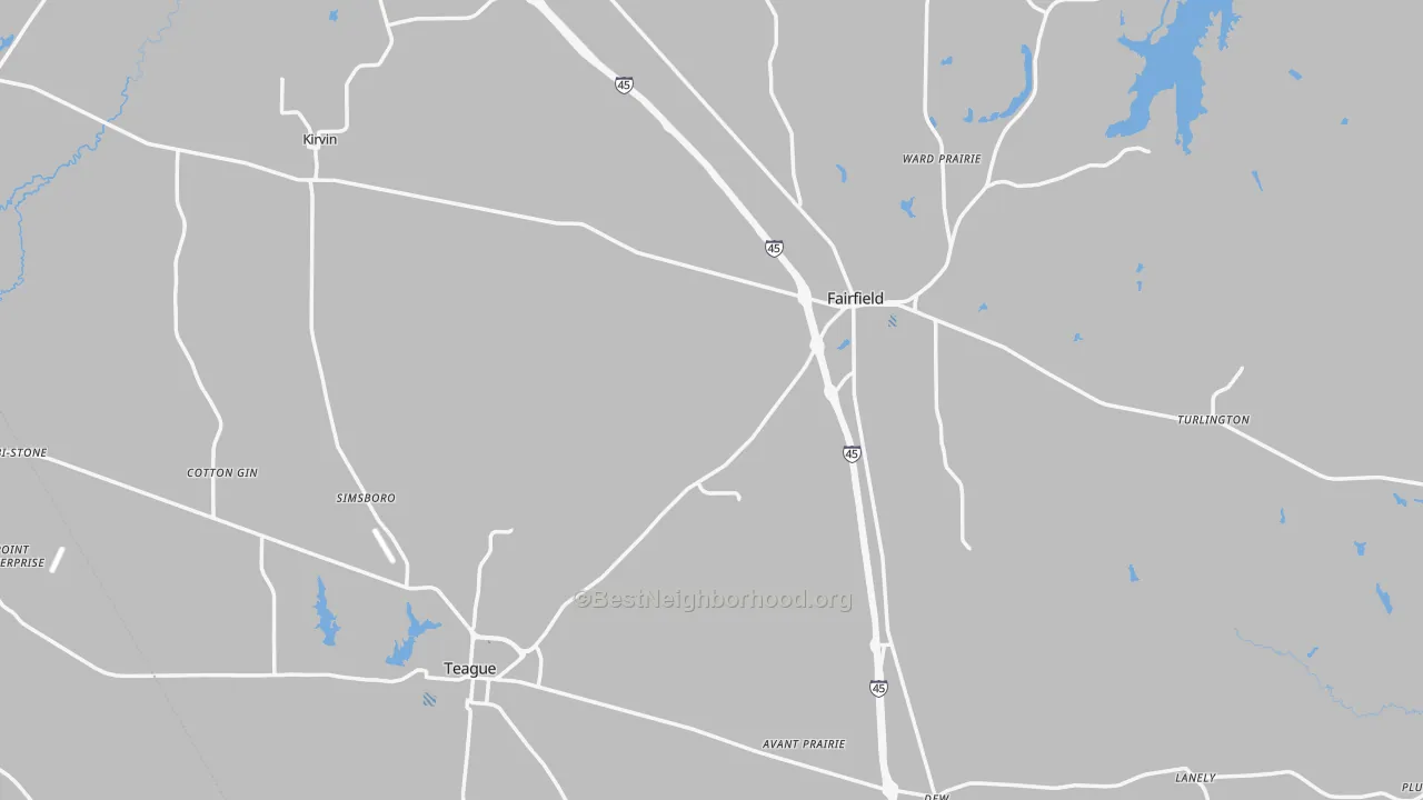 Transit Grade map of Freestone County, TX