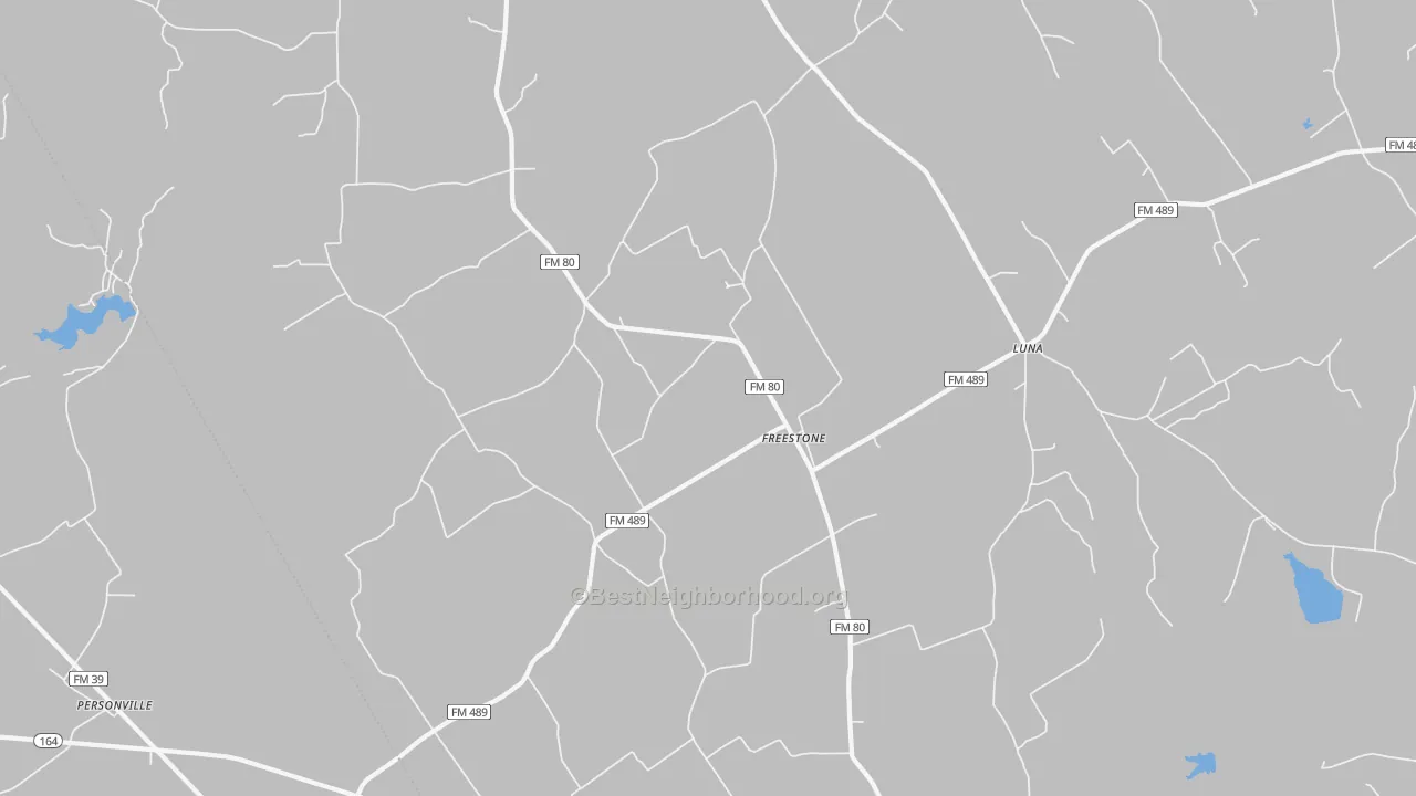 Transit Grade map of Freestone, TX