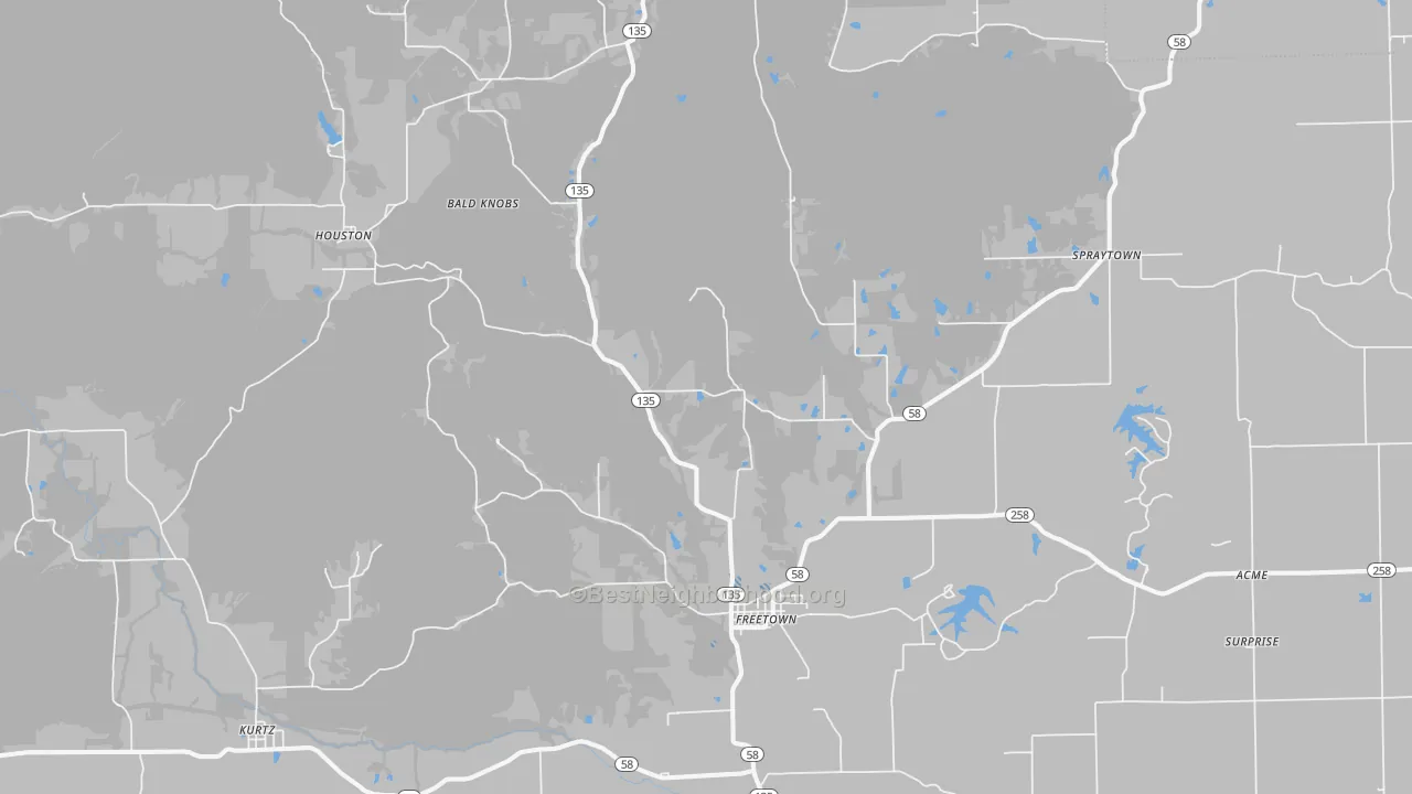Transit Grade map of Freetown, IN