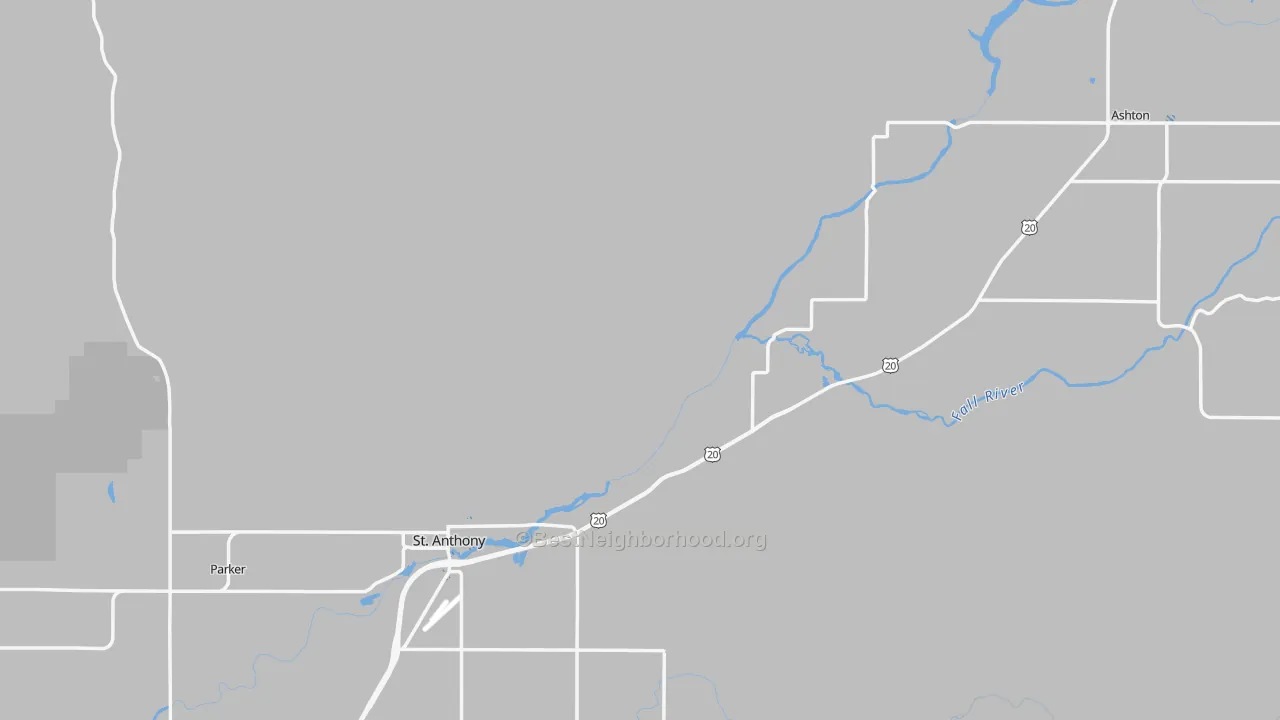 Transit Grade map of Fremont County, ID