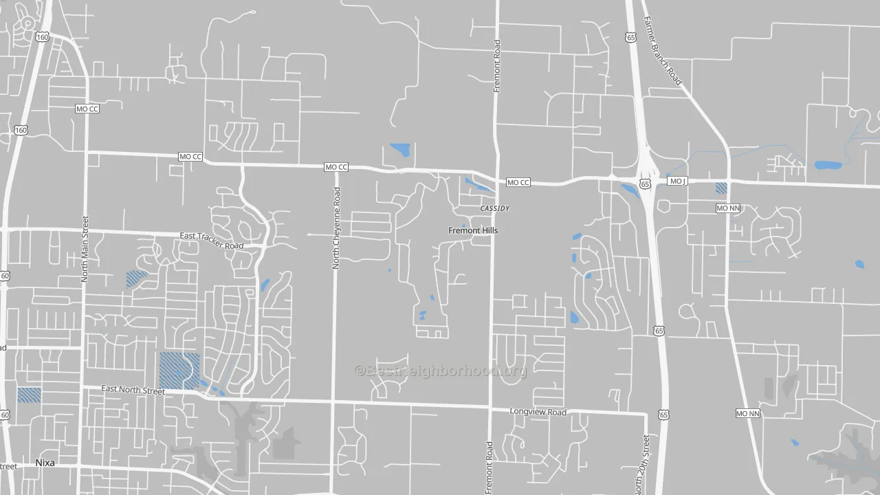 Transit Grade map of Fremont Hills, MO