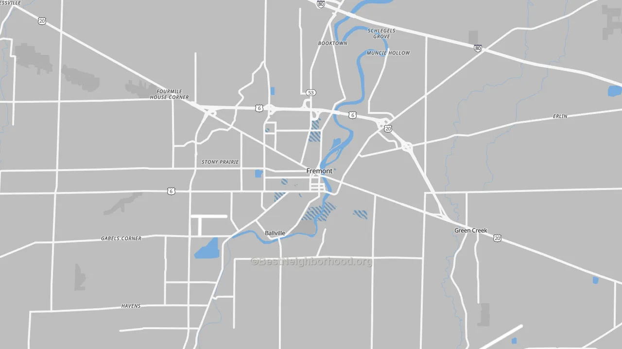Transit Grade map of Fremont, OH