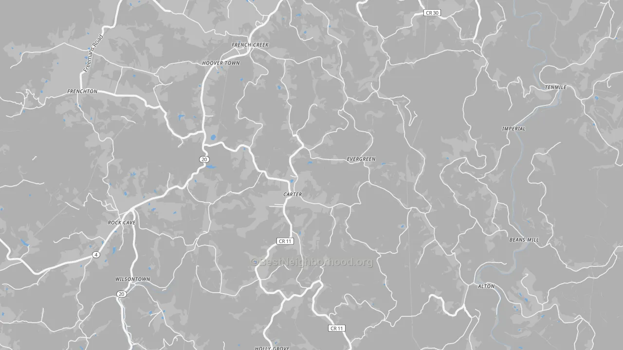 Transit Grade map of French Creek, WV