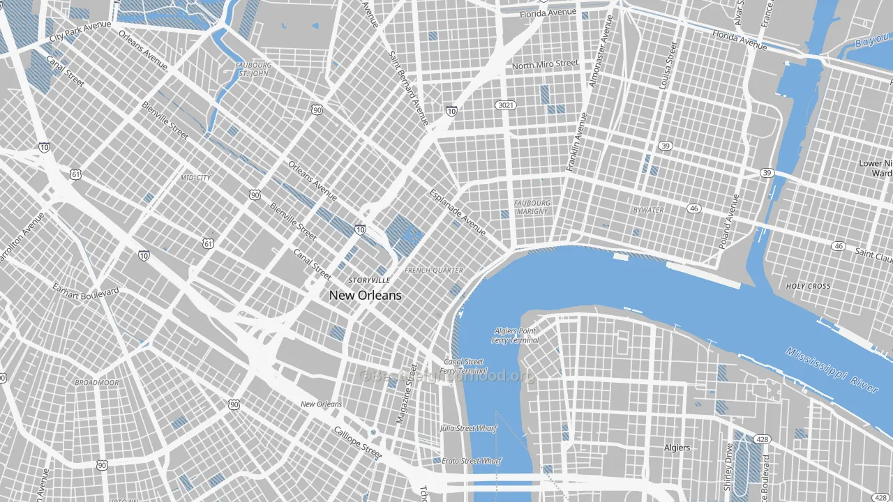 Transit Grade map of French Quarter, New Orleans, LA