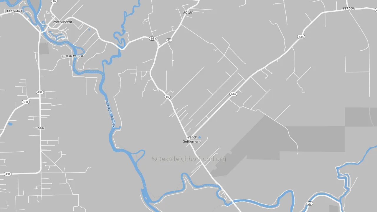 Transit Grade map of French Settlement, LA