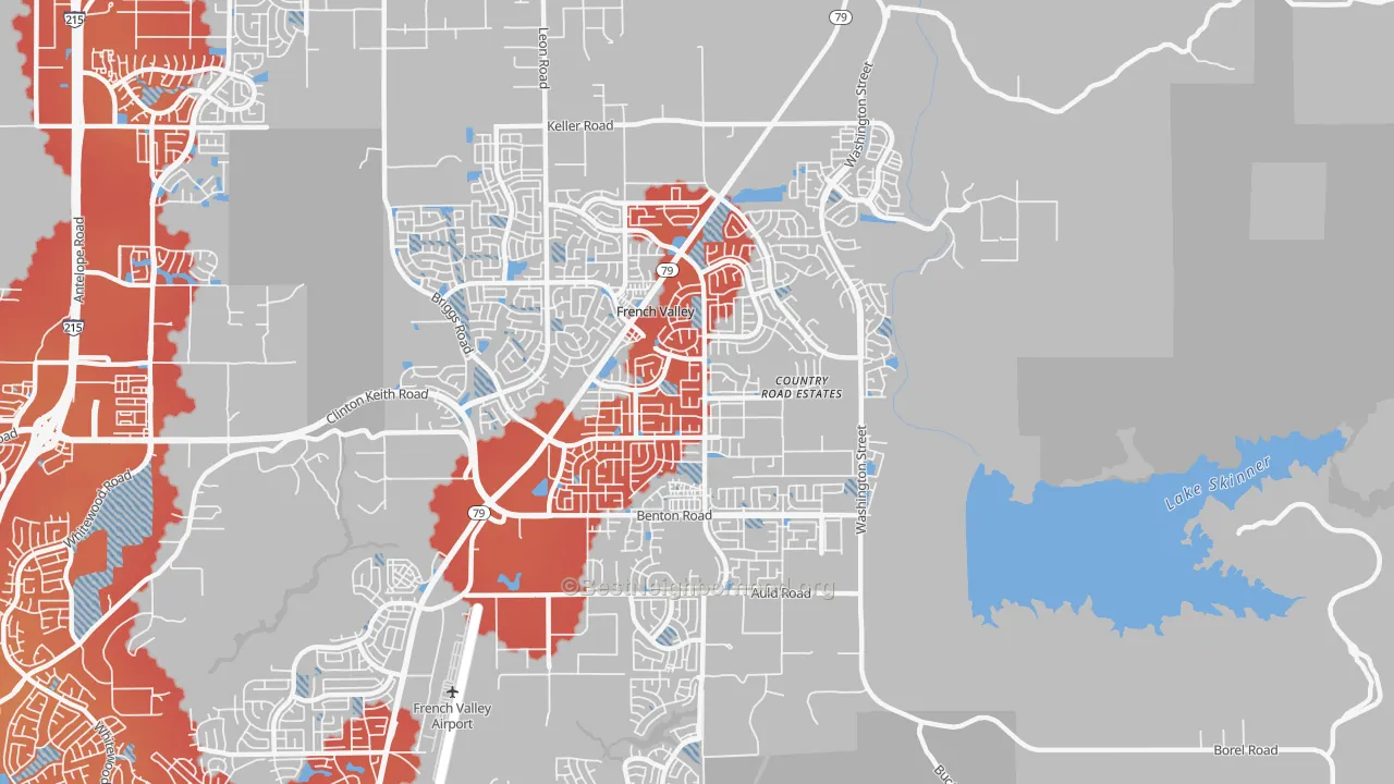 Transit Grade map of French Valley, CA