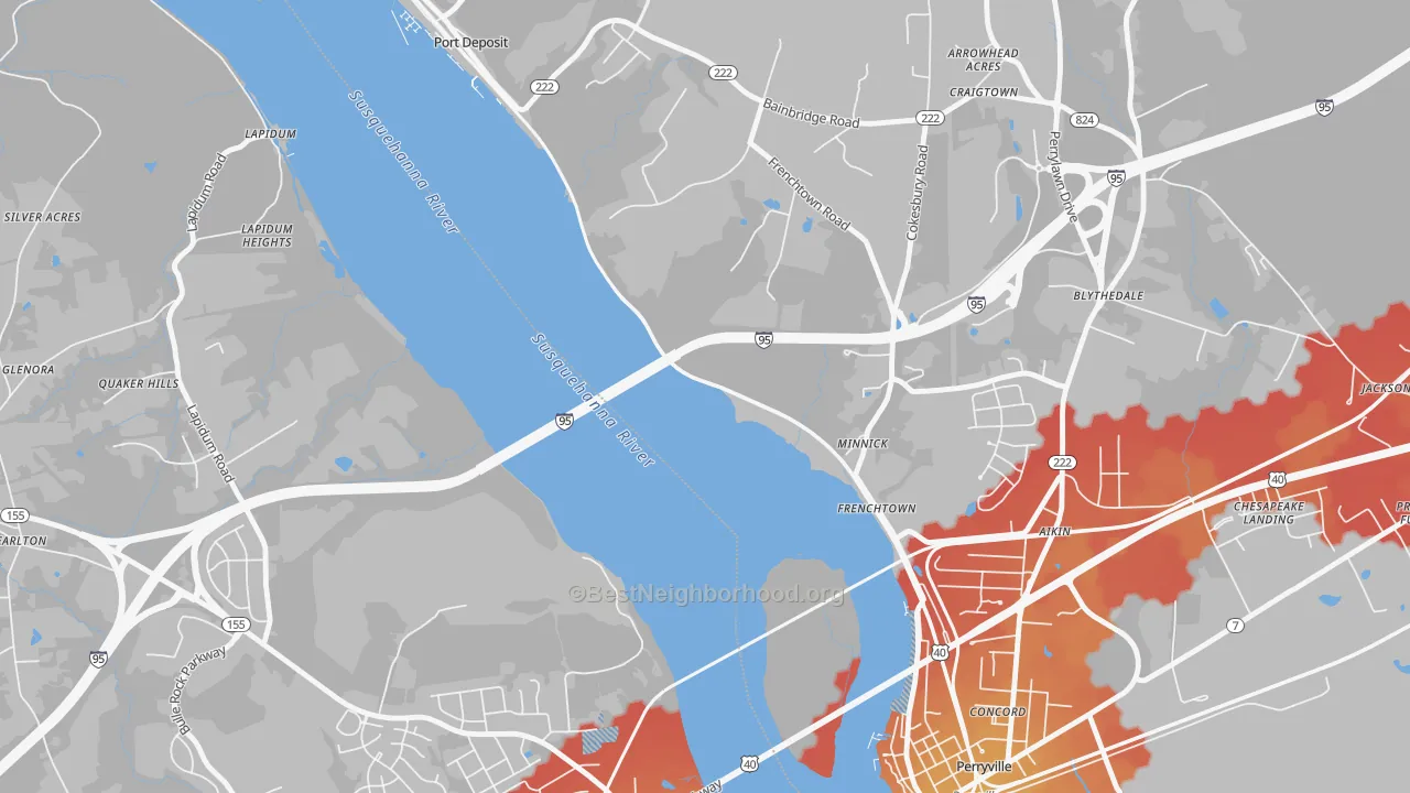 Transit Grade map of Frenchtown, MD