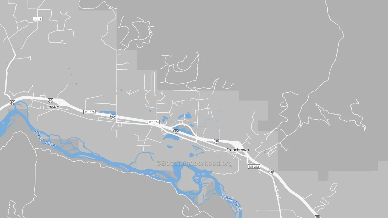 Transit Grade map of Frenchtown, MT