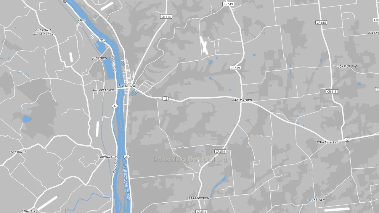 Transit Grade map of Frenchtown, NJ
