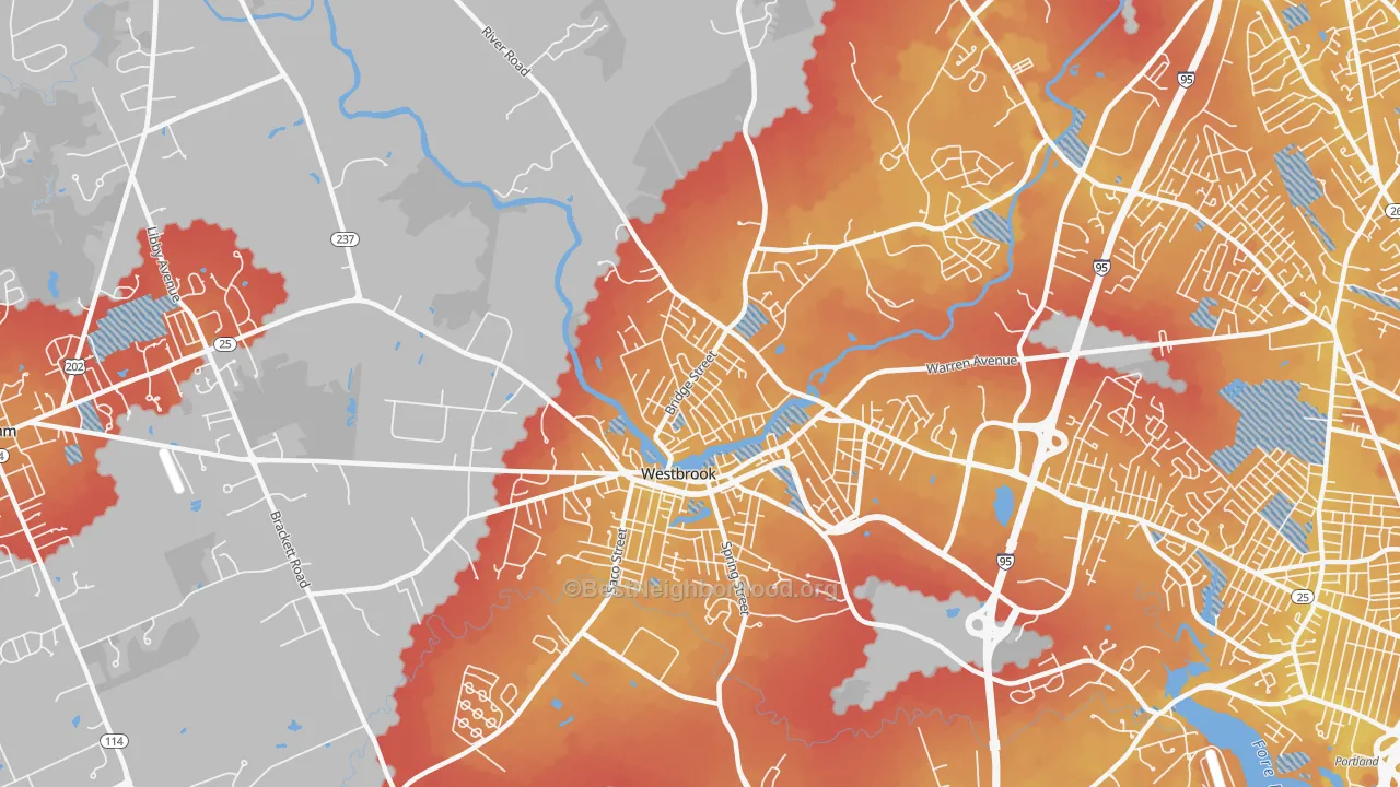 Transit Grade map of Frenchtown, Westbrook, ME