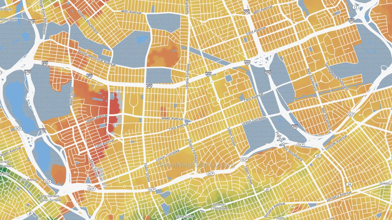 Transit Grade map of Fresh Meadows, Queens, NY