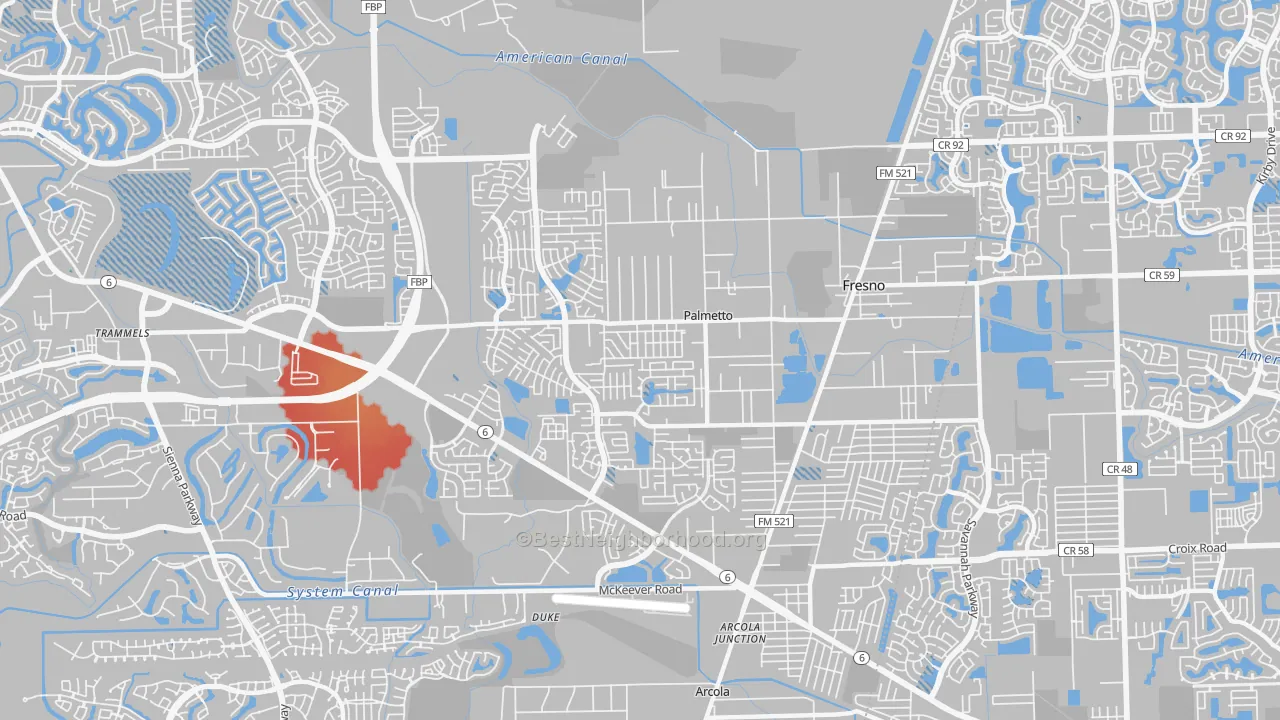 Transit Grade map of Fresno, TX