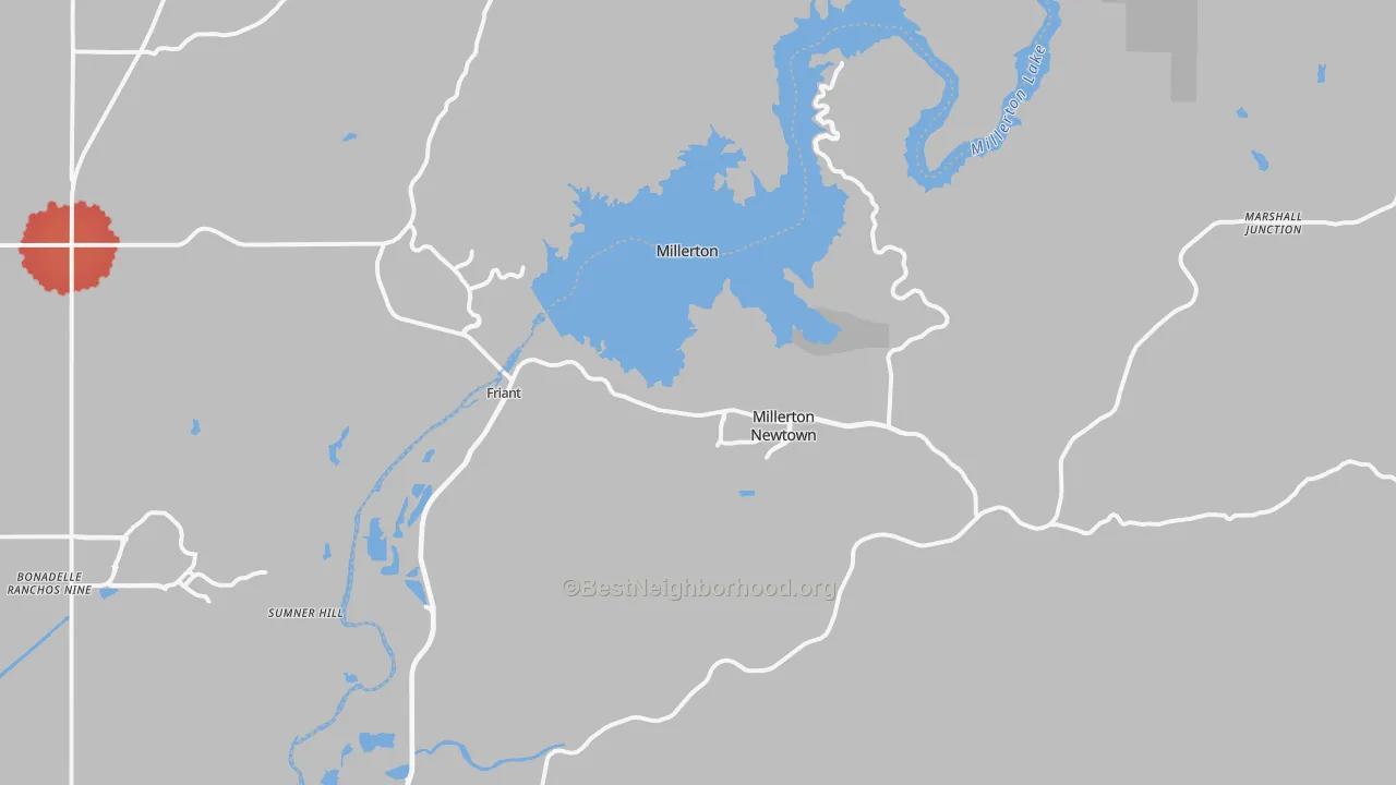 Transit Grade map of Friant, CA