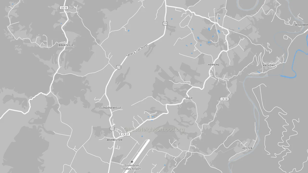 Transit Grade map of Friars Hill, WV