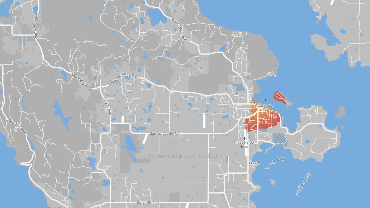 Transit Grade map of Friday Harbor, WA