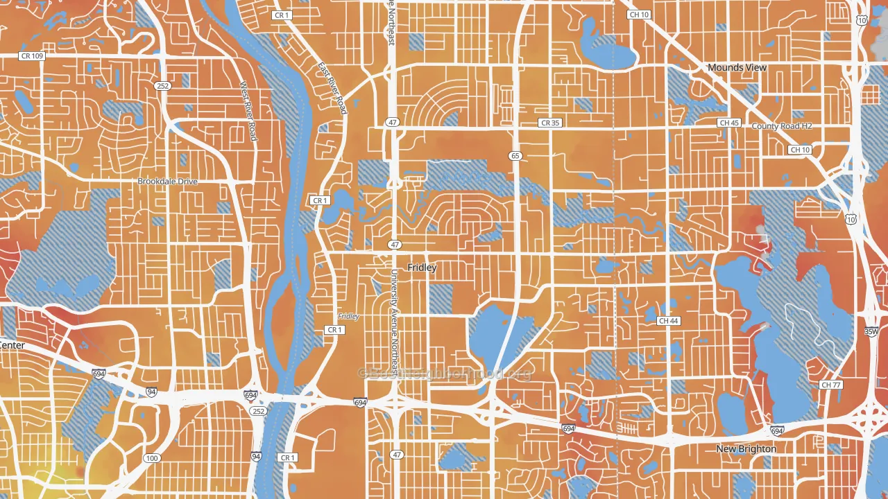 Transit Grade map of Fridley, MN