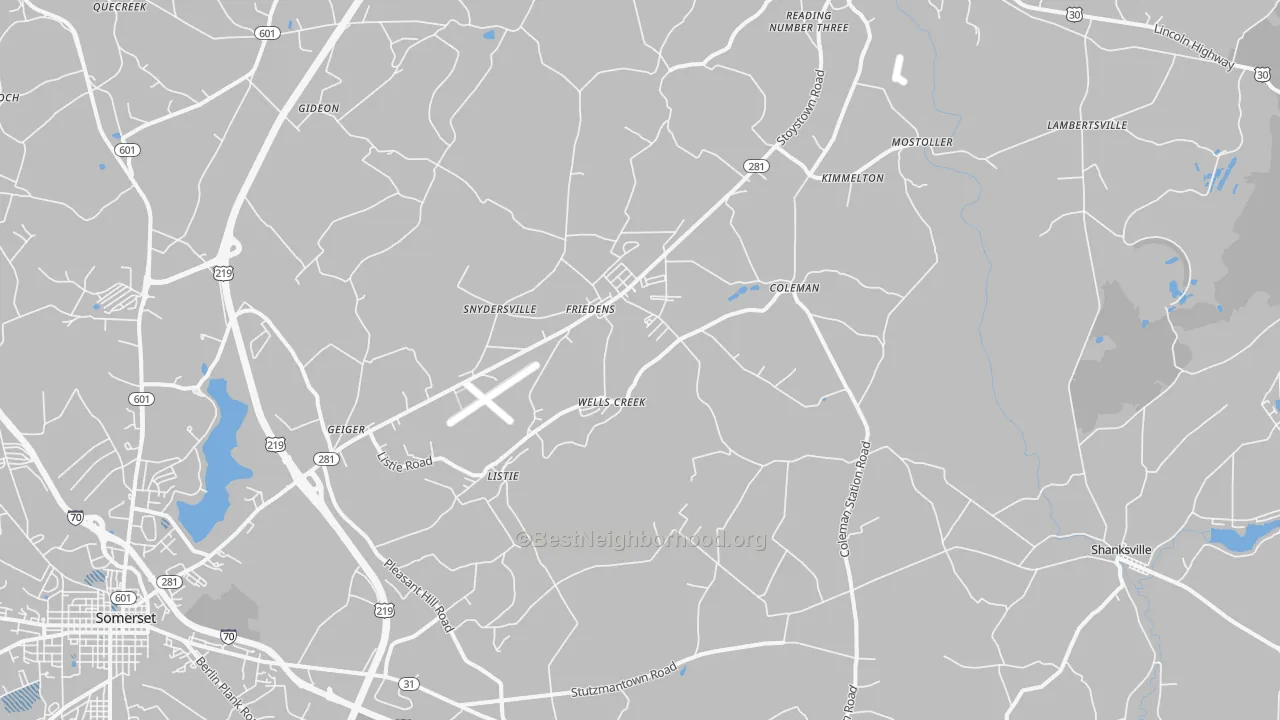 Transit Grade map of Friedens, PA