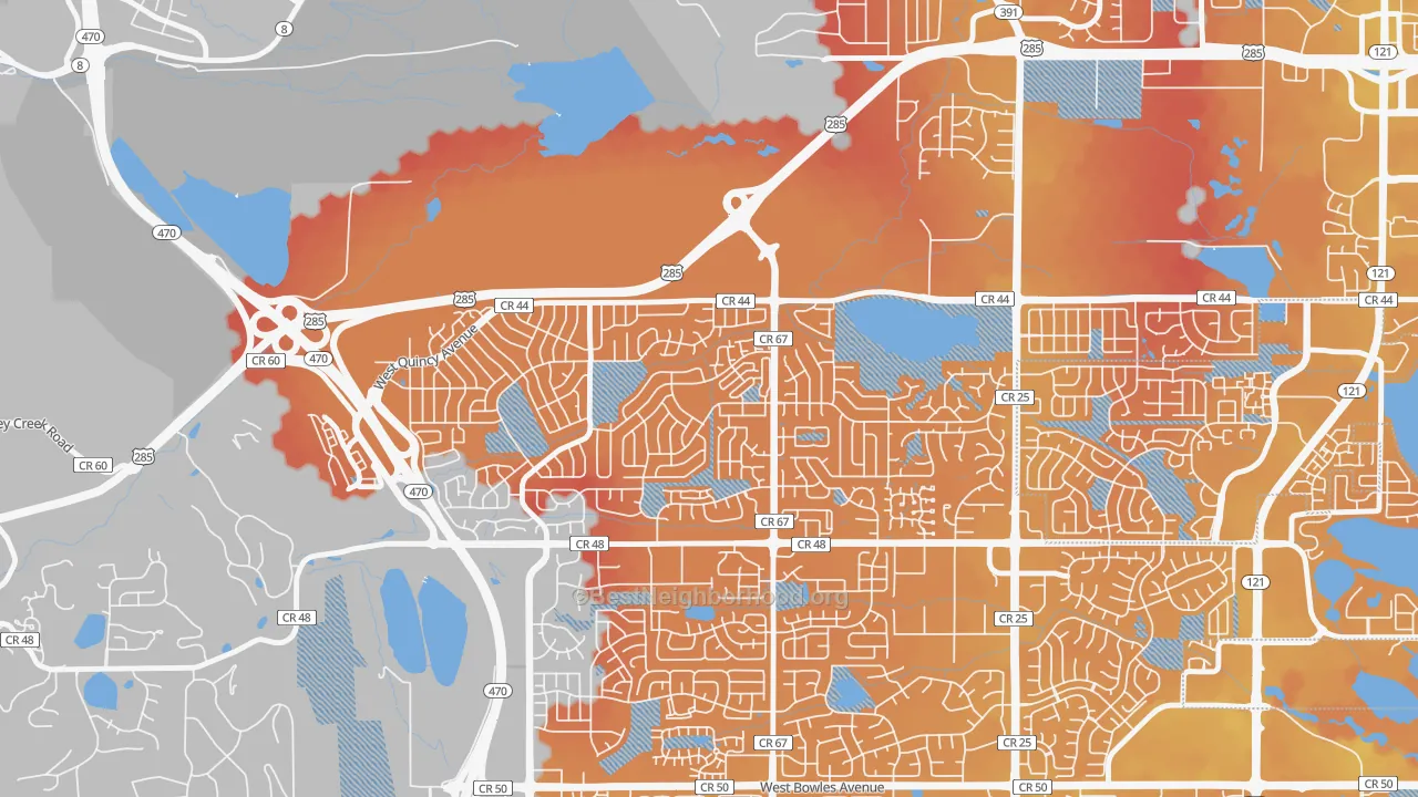Transit Grade map of Friendly Hills, Dakota Ridge, CO