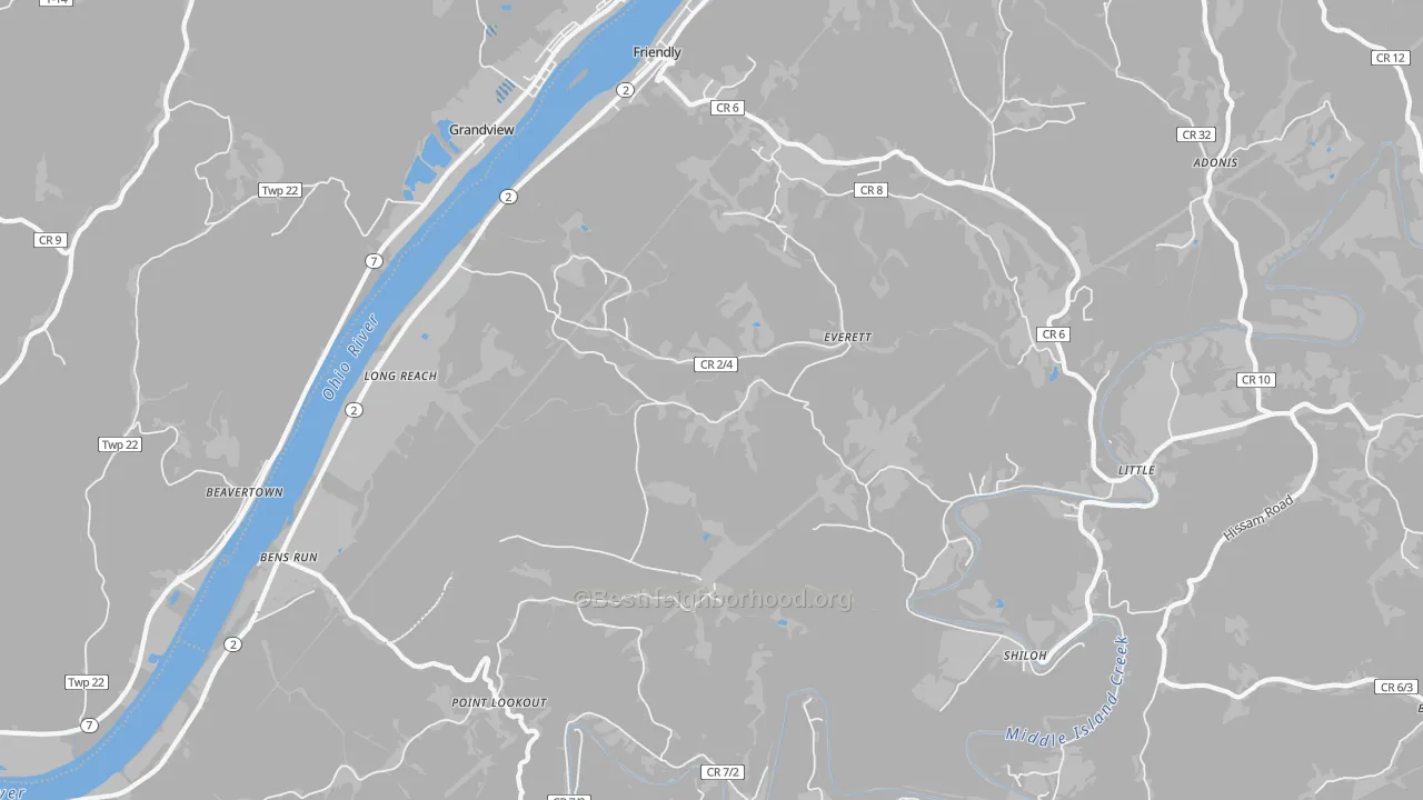 Transit Grade map of Friendly, WV
