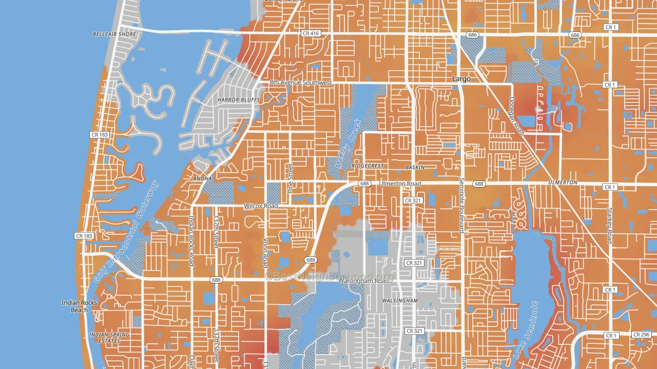 Transit Grade map of Friends of Ridgecrest, Largo, FL