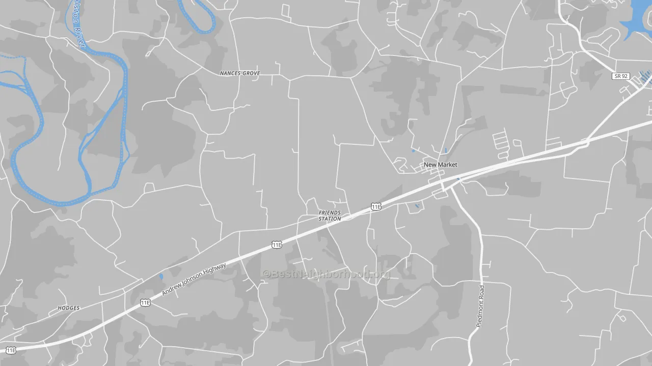 Transit Grade map of Friends Station, TN
