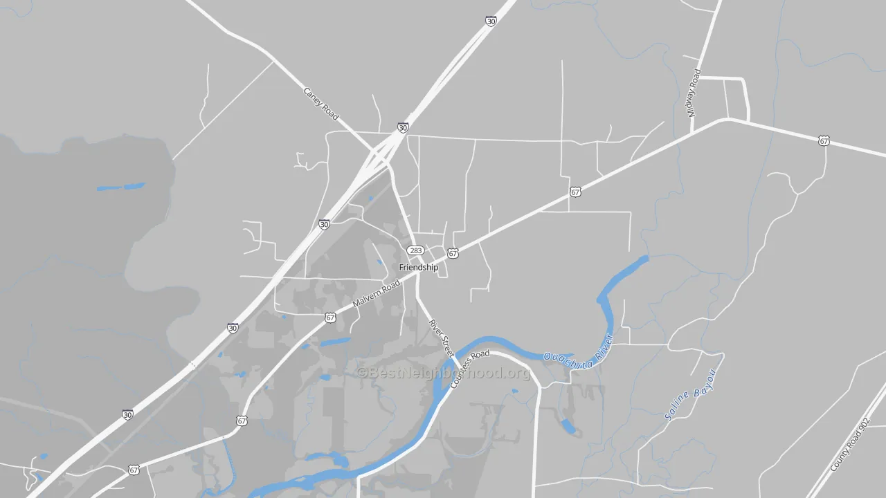 Transit Grade map of Friendship, AR