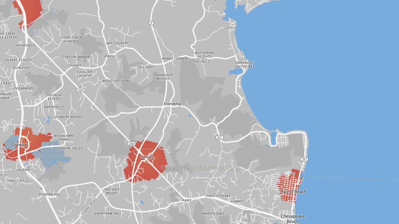 Transit Grade map of Friendship, MD