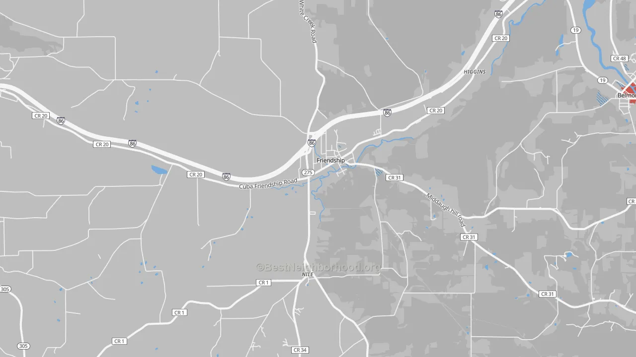 Transit Grade map of Friendship, NY