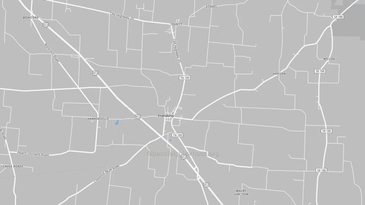 Transit Grade map of Friendship, TN