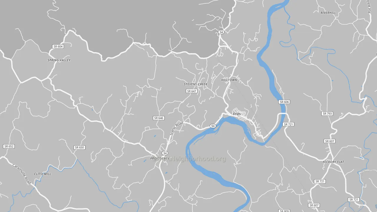 Transit Grade map of Fries, VA