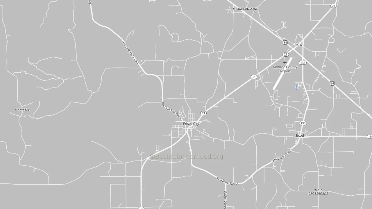 Transit Grade map of Frisco City, AL