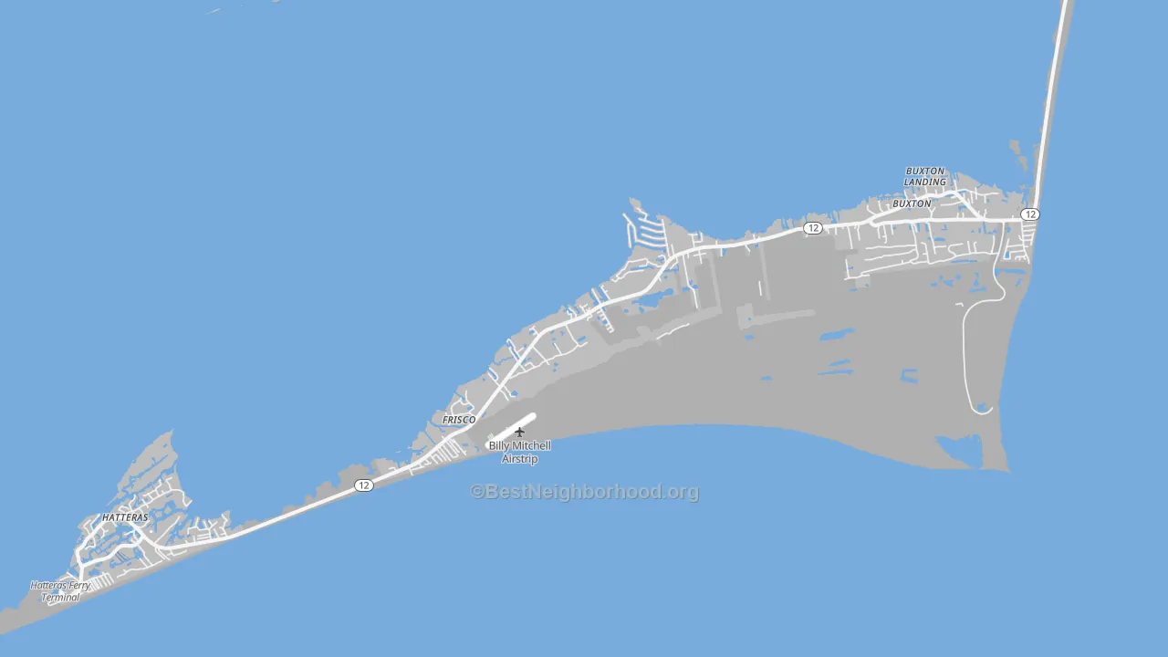 Transit Grade map of Frisco, NC